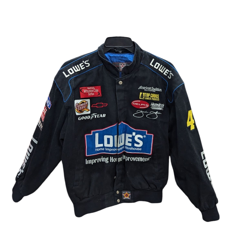 Vintage JH Design NASCAR Racing Bomber Jacket Jimmie Johnson #48 Sz L